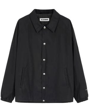 Jil Sander Press-Stud Raglan-Sleeve Jacket - Black