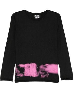 COMME DES GARÇON BLACK Jersey Con Estampado De Espray - Negro