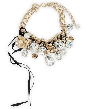 VAQUERA Jeweled Chain Necklace - White