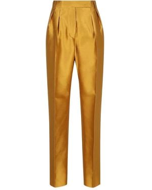 Max Mara Shantung Satijenen Plooibroek - Oranje