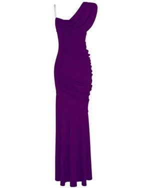 V:PM ATELIER Sade Draped Ruched Maxi Dress - Purple