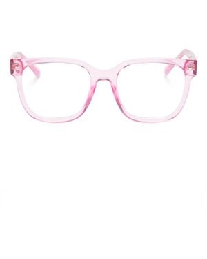 Chiara Ferragni Transparent Square-Frame Glasses - Pink