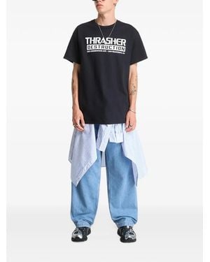 Thrasher Camiseta Destruction Con Logo Estampado - Azul