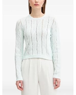 Twinset Cable-Knit Brooch Knitwear - White