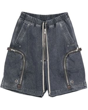 Rick Owens Shorts Con Tasche E Zip - Blu