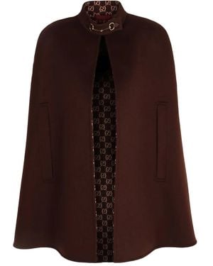 Gucci Horsebit Cape aus Wollgemisch - Braun