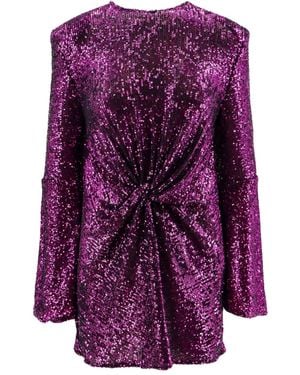 Nervi Crystal-Embellished Mini Dress - Purple