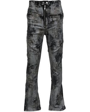 FILTH Bleach-Effect Zip-Detail Jeans - Gray