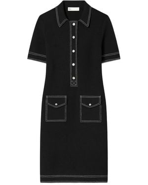 Tory Burch Mini-Jurk Met Stiksel - Zwart