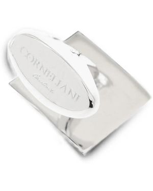 Corneliani Hematite And Crystal Cufflinks - White