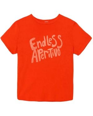 RE/DONE Slogan-Print T-Shirt - Orange