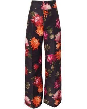 Carolina Herrera Diane Chrysanthemum-Print Trousers - Red