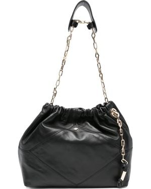 Ba&sh June Chain-Strap Leather Shoulder Bag - Black