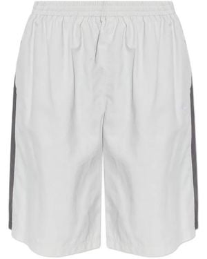 Balenciaga Striped Track Shorts - White