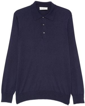 Della Ciana Long-Sleeve Polo Shirt - Blue