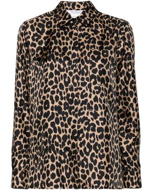 Max Mara Leopard-Print Silk Shirt - Black