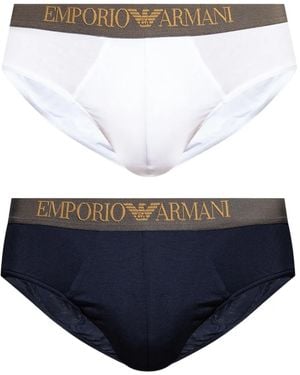 Emporio Armani ロゴ ブリーフ セット - ブルー