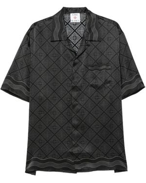 CASABLANCA Cuban Collar Short-Sleeve Shirt For - Black