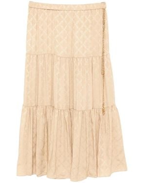 Michael Kors Monogram Maxi Skirt - Natural