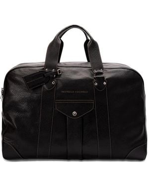 Brunello Cucinelli Reisetasche Aus Kalbsleder - Schwarz