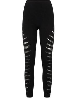 Roberto Cavalli Python-Patterned Leggings - Black