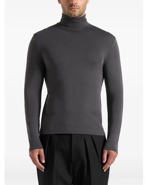 Manière De Voir Ts006 Long-Sleeve Roll-Neck Top - Grey