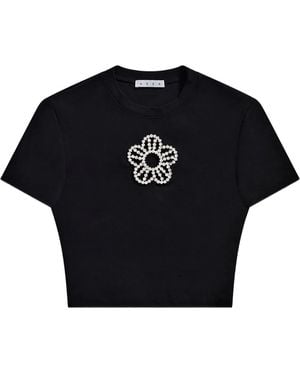 Area Crystal-Flower T-Shirt - Blue