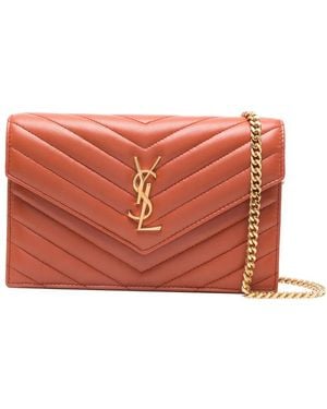 Saint Laurent Crossbodytas Met Chevron Streep - Oranje