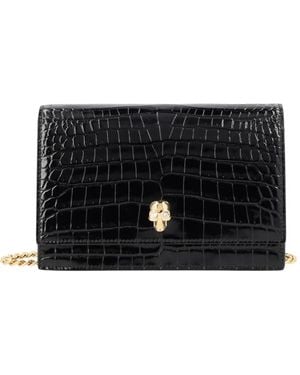 McQueen Small Skull Shoulder Bag - Black