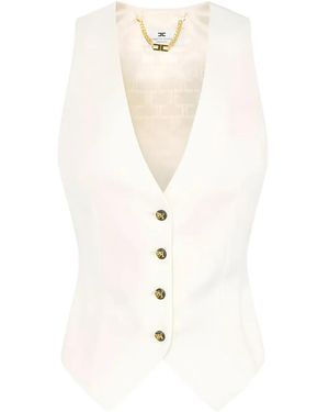 Elisabetta Franchi Weste Mit Stretchbund - Weiß