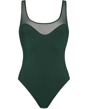 Eres Bañador Charisme Con Panel De Malla - Verde