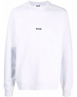 MSGM Pullover Mit Logo-Print - Weiß