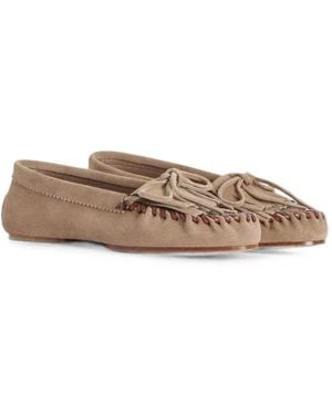 Paris Texas Indiana Fringe Ballet Flats - Brown