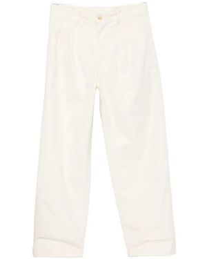 Fortela Pleated Straight-Leg Trousers - White