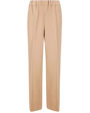 Alberto Biani Elastic-Waist Straight Trousers - Natural