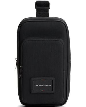 Tommy Hilfiger Logo-Patch Messenger Bag - Black