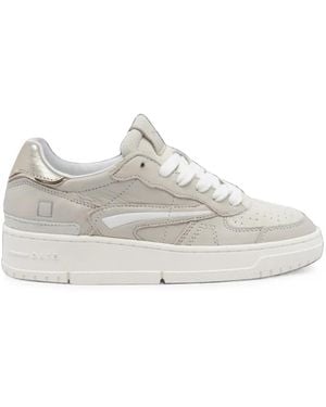Date Torneo Metallic-Trim Paneled Sneakers - White