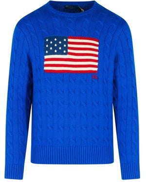 Polo Ralph Lauren アメリカンフラッグ セーター - ブルー