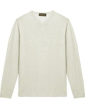 Brooks Brothers V-Neck Long-Sleeves T-Shirt - White