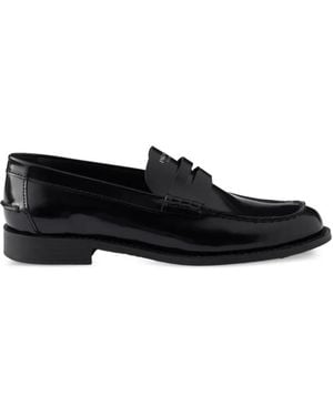Prada Loafer Aus Gebürstetem Leder - Schwarz