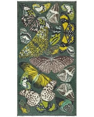 Inoui Edition Butterfly-Print Fringed Scarf - Green