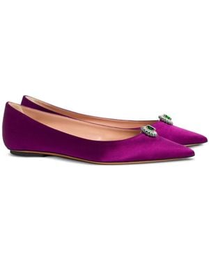 Alberta Ferretti Pointed-Toe Ballet Flats - Purple