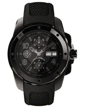 Dolce & Gabbana Ds5 Watch In Steel With Pvd Coating - Schwarz
