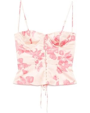 Kiki de Montparnasse Papillon Et Orchidee Corset - Pink