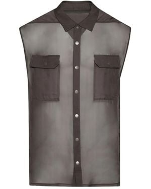 Rick Owens Sheer Sleeveless Shirt - Grey