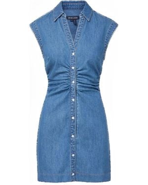 Veronica Beard Maura Kleid mit Knopfleiste - Blau