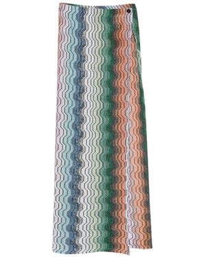 Missoni Chevron-Pattern Maxi Beach Skirt - Blue