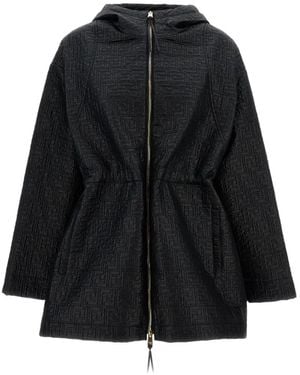Fendi Ff-Motif Parka Jacket - Black
