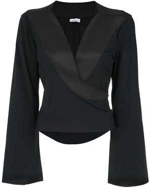 Amir Slama Wrap Style Blouse - Black