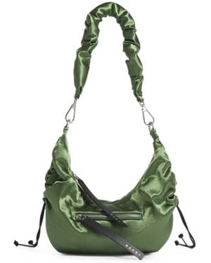 Marni Smocked Toggle-Secured Shoulder Bag - Green